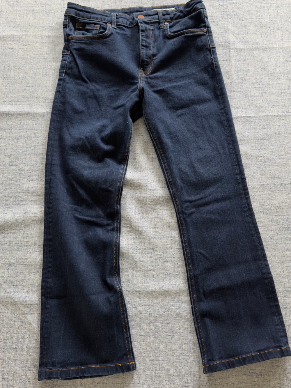 Zara Dark Blue Denim Jeans with Orange Stitching